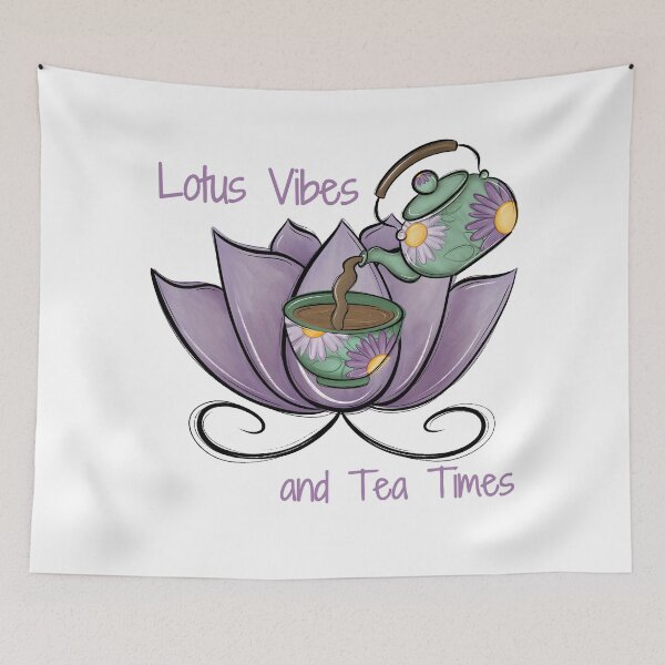 Item preview, Lotus Flower and Pot of Tea - Vibrant wellness-inspired design — perfect for yogis, tea lovers and health enthusiasts! designed and sold by MerchSearchCO.