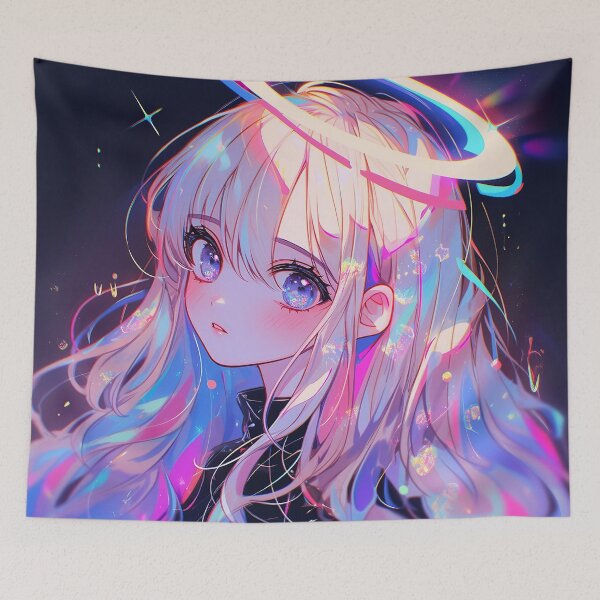 Item preview, Ethereal Kawaii Halo Anime Girl designed and sold by bubblegoth.