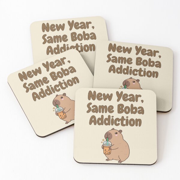 Item preview, New Year, Same Boba Addiction | Capybara Edition designed and sold by NoodleDoodleCo.