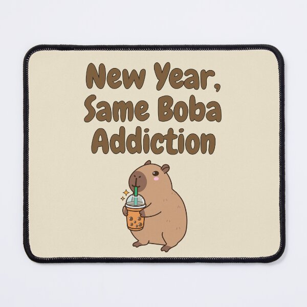 Item preview, New Year, Same Boba Addiction | Capybara Edition designed and sold by NoodleDoodleCo.