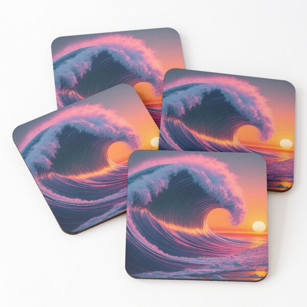 Item preview, Vibrant Sunset Wave - Ocean’s Fiery Embrace designed and sold by buglevel.