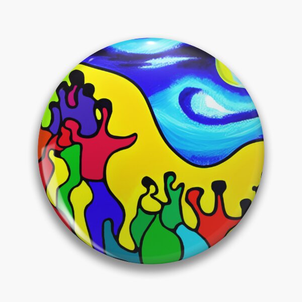 Item preview, Expressionist Artwork: Moon Festival Uproar | Expressionism | Color Art | Psychedelic Artwork designed and sold by UnhingedBird.