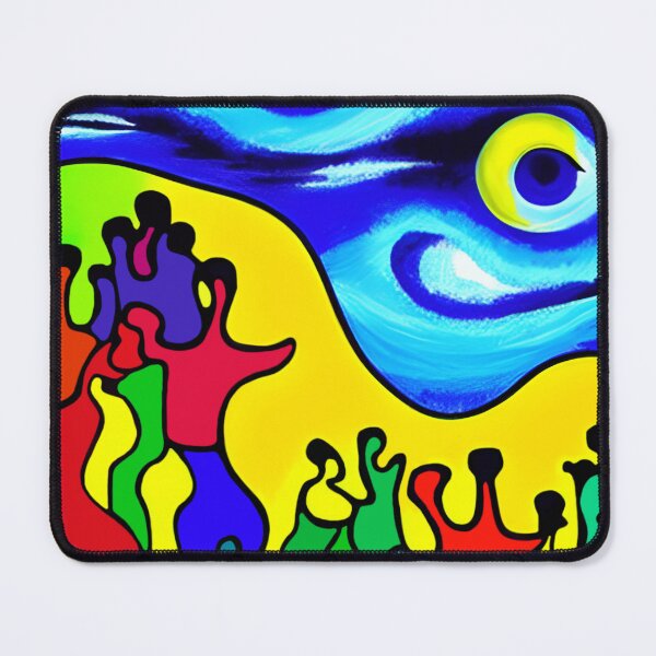 Item preview, Expressionist Artwork: Moon Festival Uproar | Expressionism | Color Art | Psychedelic Artwork designed and sold by UnhingedBird.