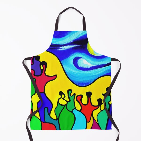 Item preview, Expressionist Artwork: Moon Festival Uproar | Expressionism | Color Art | Psychedelic Artwork designed and sold by UnhingedBird.