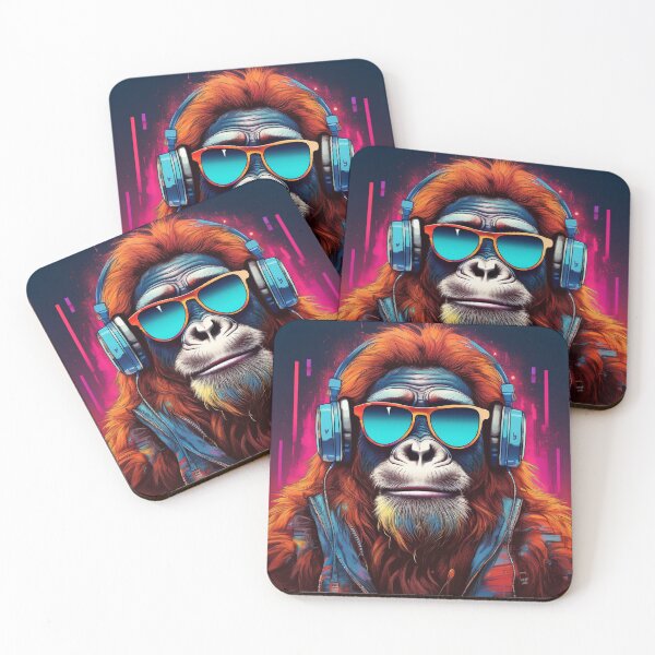 Item preview, Orangutan in Headphones and Shades Synthwave  designed and sold by Boxing Kangaroo Retail Company.