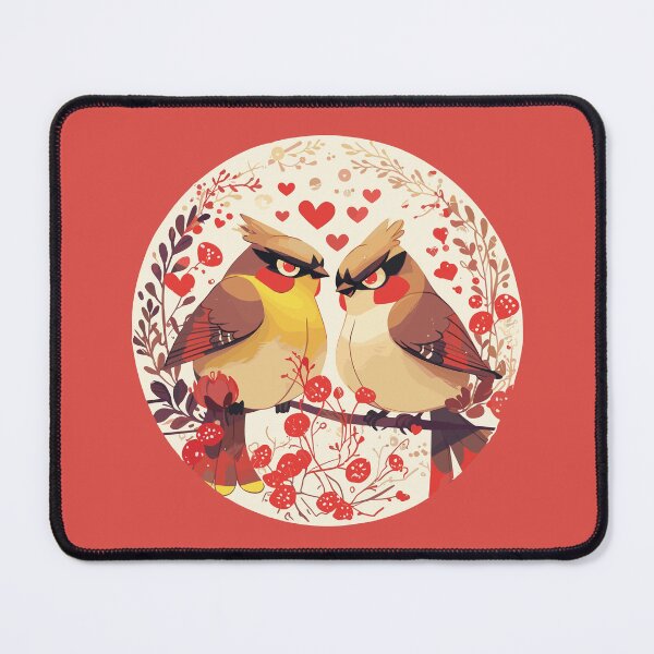 Item preview, Couple of mean-looking cedar waxwings in love designed and sold by etherElric.