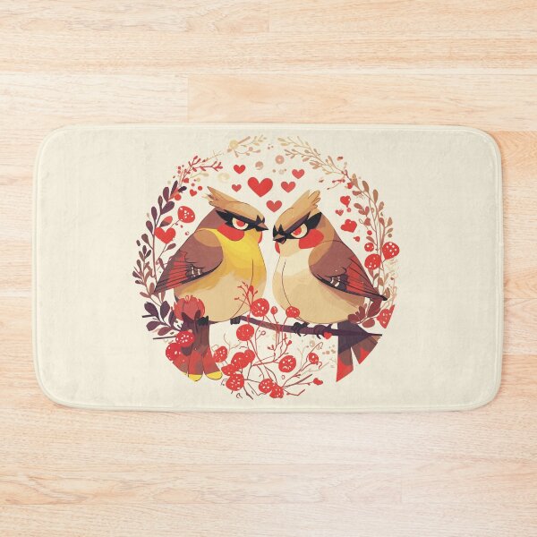 Item preview, Couple of mean-looking cedar waxwings in love designed and sold by etherElric.