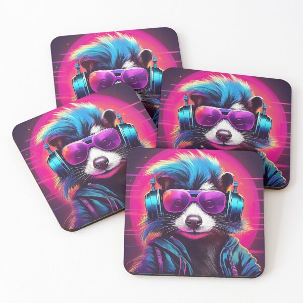 Item preview, Skunk in Headphones and Shades Synthwave  designed and sold by Boxing Kangaroo Retail Company.