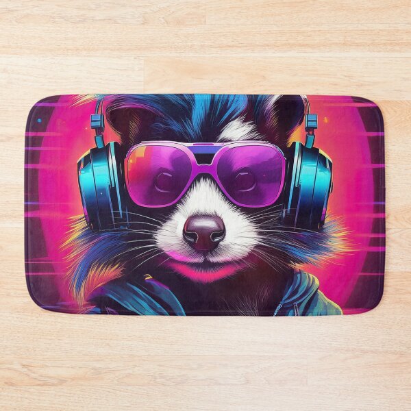 Item preview, Skunk in Headphones and Shades Synthwave  designed and sold by Boxing Kangaroo Retail Company.