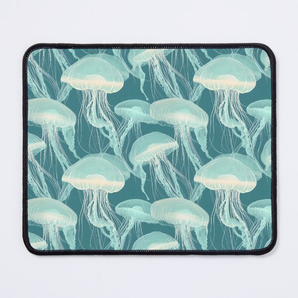 Item preview, Teal Jellyfish in the Ocean Pattern designed and sold by palaco210.
