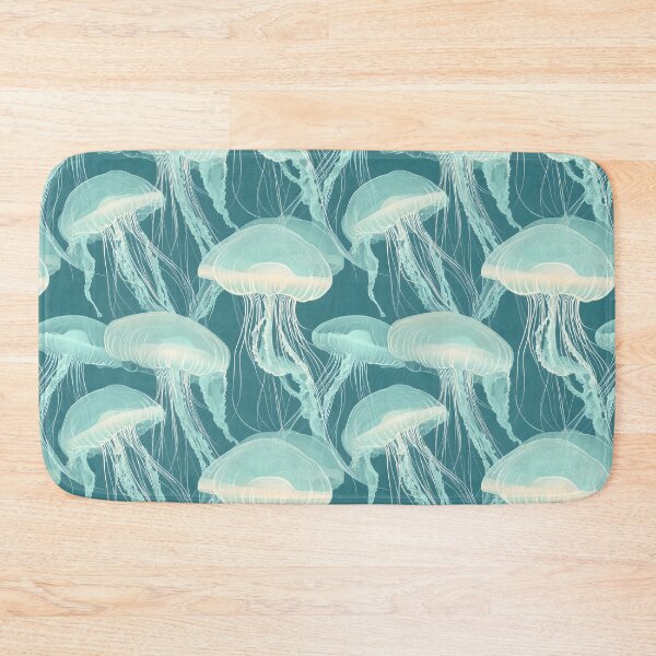 Item preview, Teal Jellyfish in the Ocean Pattern designed and sold by palaco210.