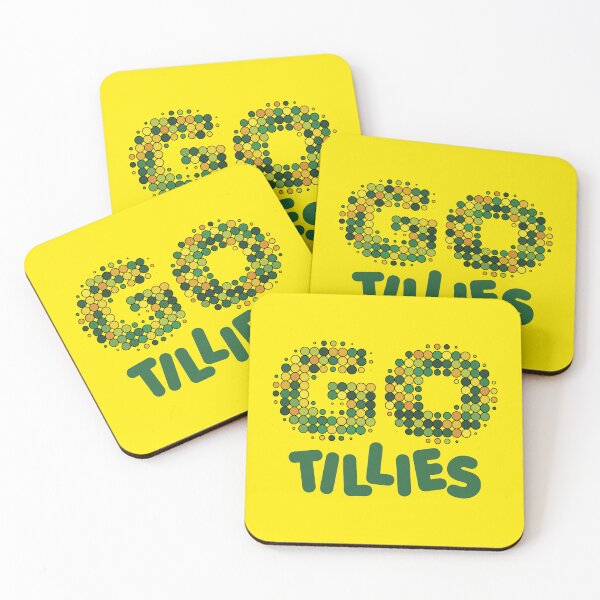 Item preview, Cheer for the Matildas: GO TILLIES Dot Art in Green & Yellow – Aussie Football Pride designed and sold by H Jonas.