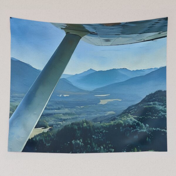 Item preview, Flying Near Cascade Mountains (Oil Painting) designed and sold by flyscenicair.