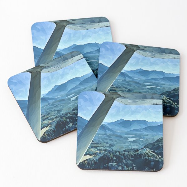 Artikelvorschau, Fliegen in der Nähe der Cascade Mountains (Poly Art) entworfen und verkauft von flyscenicair.