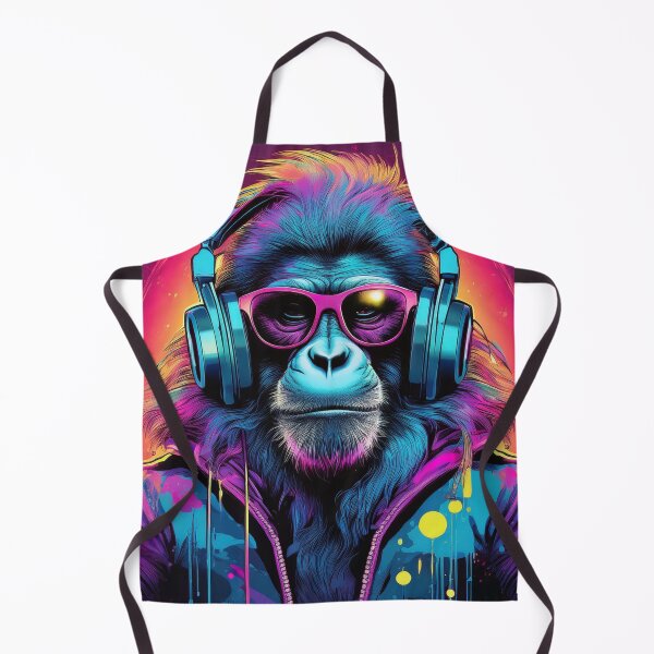 Item preview, Baboon in Headphones and Shades Synthwave  designed and sold by Boxing Kangaroo Retail Company.