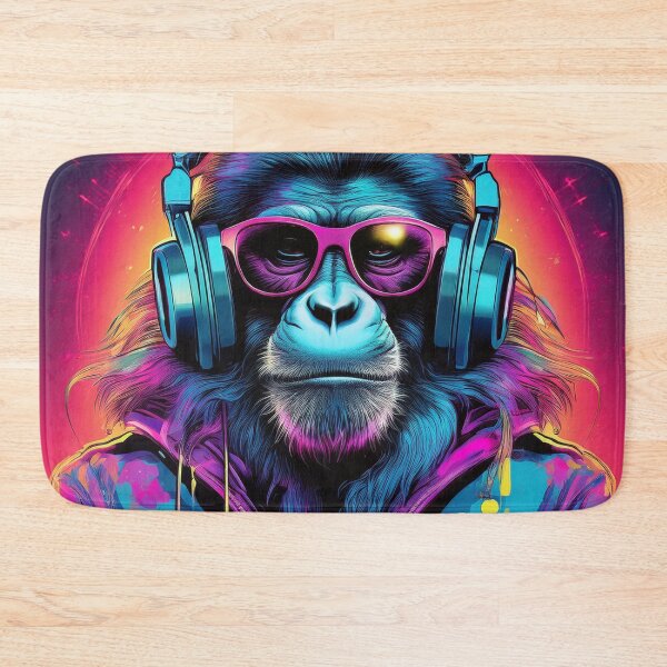 Item preview, Baboon in Headphones and Shades Synthwave  designed and sold by Boxing Kangaroo Retail Company.