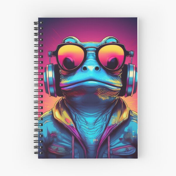 Item preview, Frog in Headphones and Shades Synthwave  designed and sold by Boxing Kangaroo Retail Company.