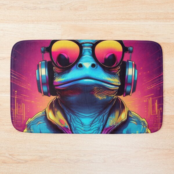Item preview, Frog in Headphones and Shades Synthwave  designed and sold by Boxing Kangaroo Retail Company.