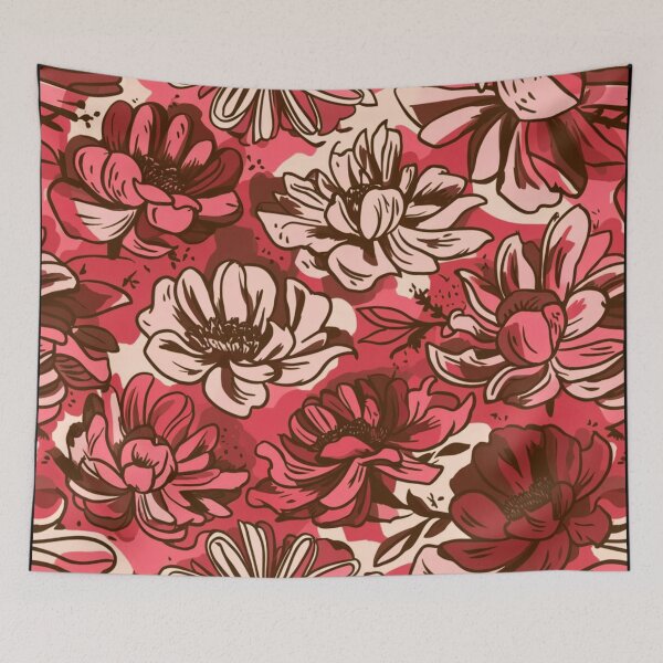 Item preview, Vibrant Crimson Floral Harmony | Bold and Elegant Flower Pattern designed and sold by WildStroke.