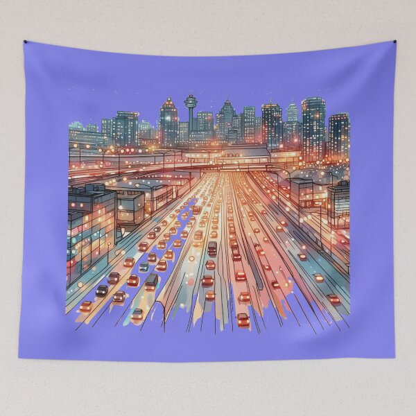 Item preview, Pearson Airport Night Lights - Highway Glow and Skyline Beauty,  designed and sold by PaintMeWorld.