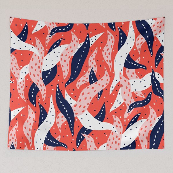 Item preview, Blue and Pink Mixed Floral Patterns Artwork  designed and sold by UMI BLOOM.