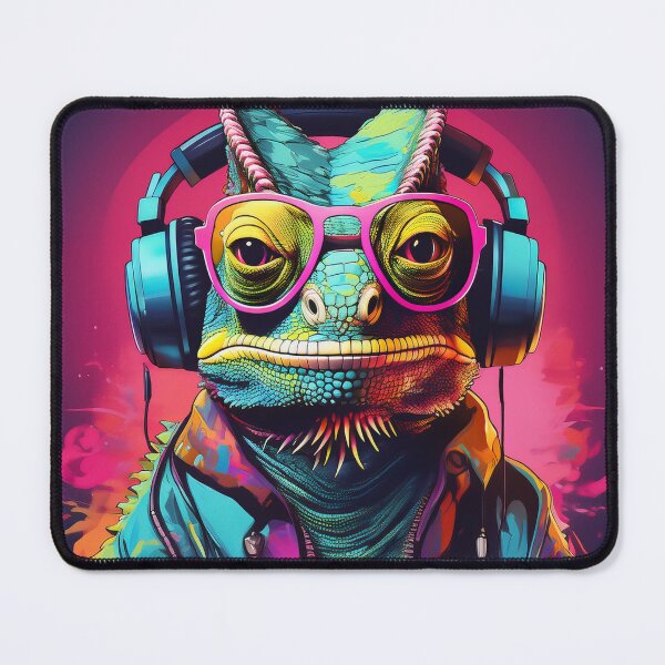 Item preview, Chameleon in Headphones and Shades Synthwave  designed and sold by Boxing Kangaroo Retail Company.