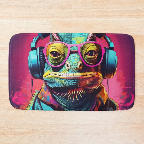 Item preview, Chameleon in Headphones and Shades Synthwave  designed and sold by Boxing Kangaroo Retail Company.