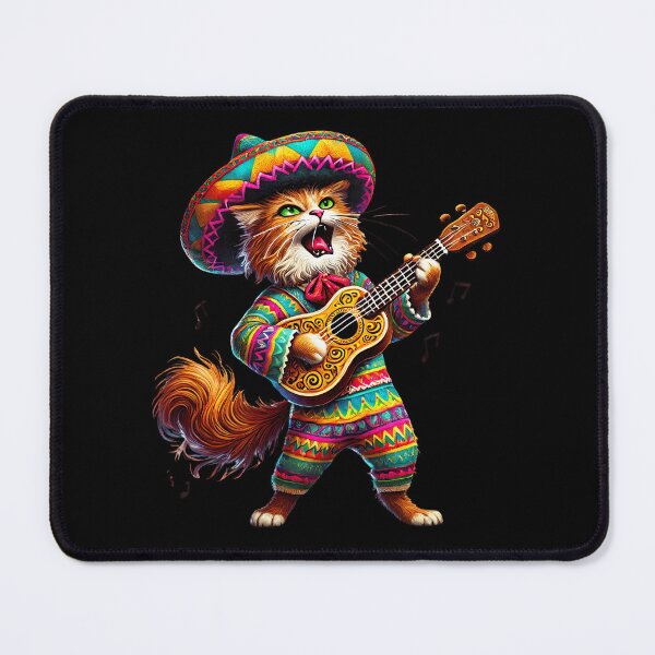 Item preview, Kitty Strums Ukulele, Mexican Cat, Musician Cat designed and sold by Tiszert.
