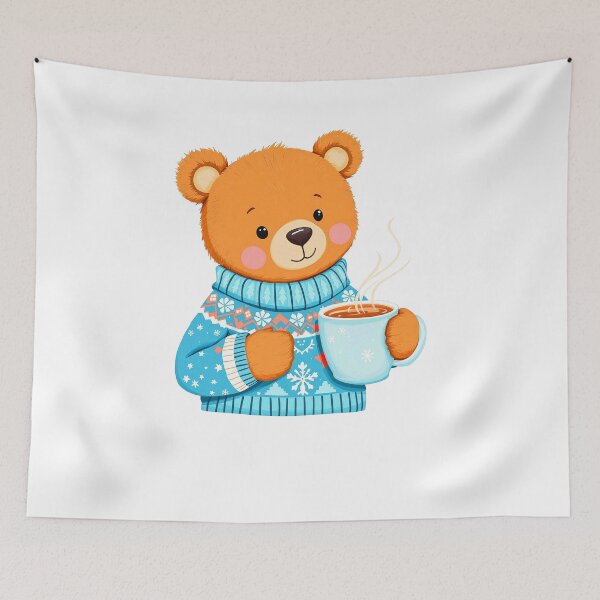 Item preview, Cozy Baby Bear with Hot Coffee |Winter Bear Design designed and sold by CYouClothings.