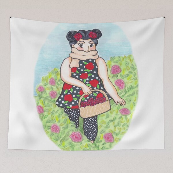 Item preview, Rose picking flowers designed and sold by marie scowen.