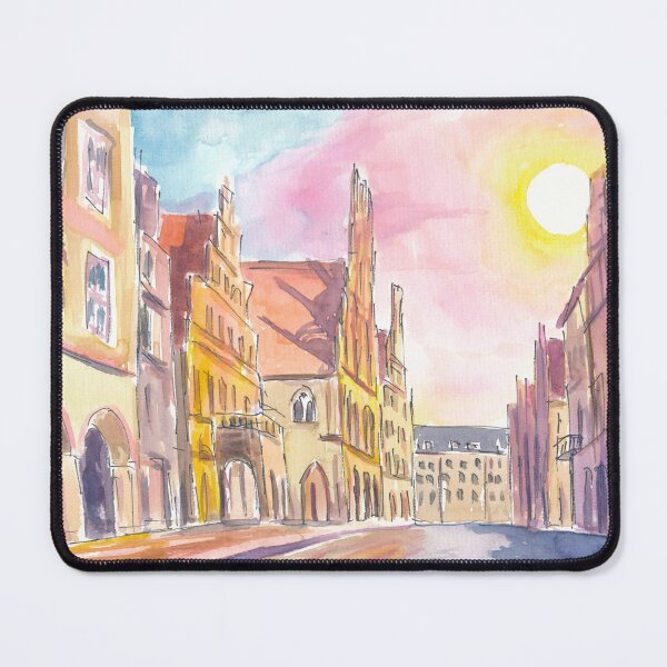 Item preview, Münster Prinzipalmarkt and Old City Hall at Dusk designed and sold by artshop77.