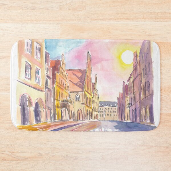 Item preview, Münster Prinzipalmarkt and Old City Hall at Dusk designed and sold by artshop77.