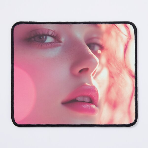 Item preview, A young woman with curly hair gazes softly towards the camera, surrounded by colorful bokeh lights in a dreamy atmosphere designed and sold by anytka.