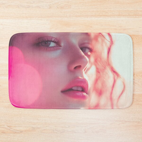 Item preview, A young woman with curly hair gazes softly towards the camera, surrounded by colorful bokeh lights in a dreamy atmosphere designed and sold by anytka.