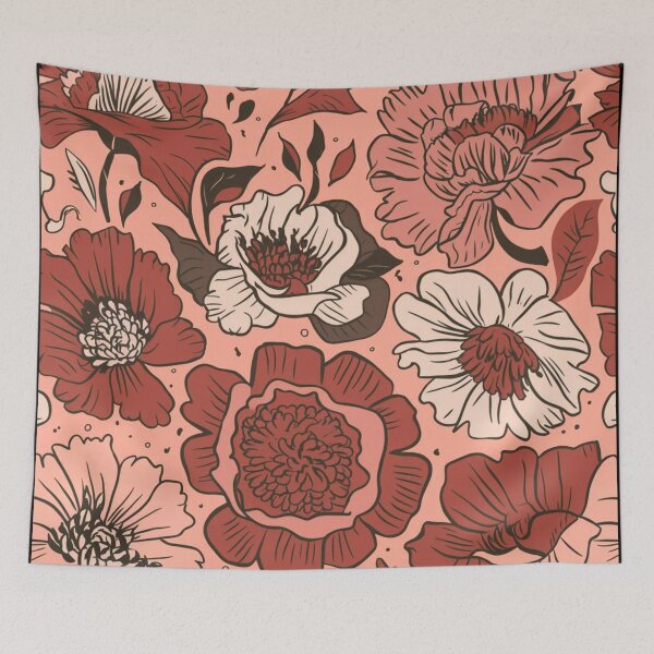 Item preview, Monochromatic Red Floral Elegance | Minimalist Botanical Art designed and sold by WildStroke.