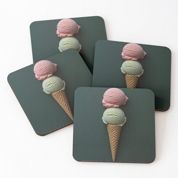 Item preview, Green and pink ice cream cone designed and sold by anytka.