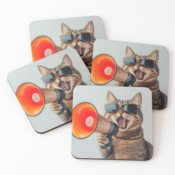 Item preview, Cool cat making a loud announcement designed and sold by anytka.