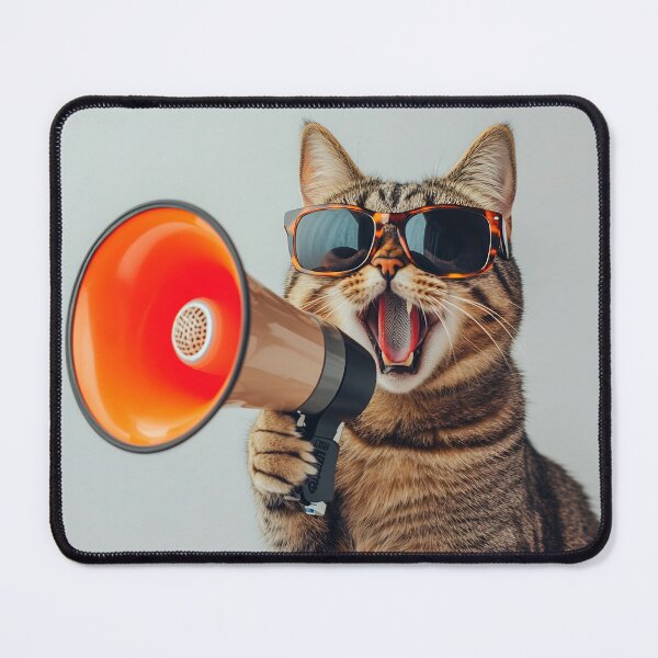 Item preview, Cool cat making a loud announcement designed and sold by anytka.