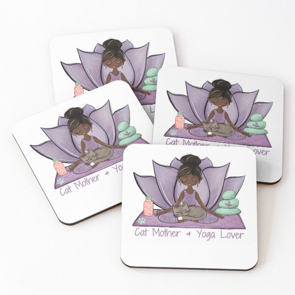 Item preview, Yoga Cat Mom, Black Skin - Vibrant wellness-inspired design — perfect for yogis, meditation and cat lovers designed and sold by MerchSearchCO.