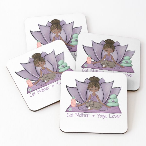 Item preview, Yoga Cat Mom, Brown Skin - Vibrant wellness-inspired design — perfect for yogis, meditation and cat lovers designed and sold by MerchSearchCO.