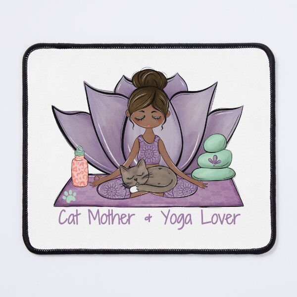 Item preview, Yoga Cat Mom, Brown Skin - Vibrant wellness-inspired design — perfect for yogis, meditation and cat lovers designed and sold by MerchSearchCO.
