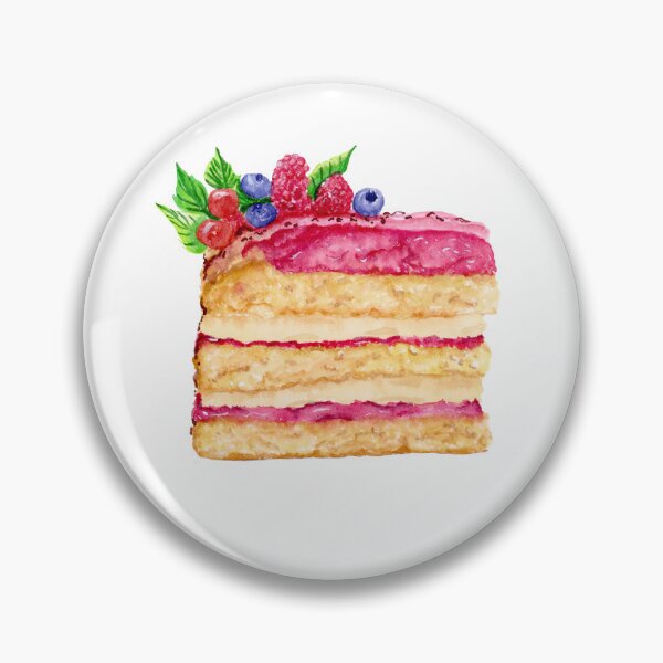 Item preview, Watercolor Raspberry Vanilla Cake designed and sold by daphsam.