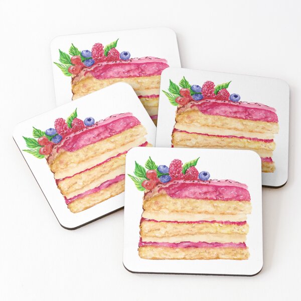 Item preview, Watercolor Raspberry Vanilla Cake designed and sold by daphsam.