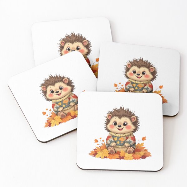 Item preview, Baby Hedgehog in Cozy Sweater | Autumn Animal Art designed and sold by CYouClothings.