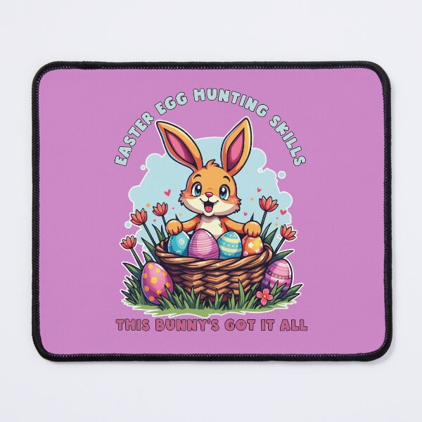 Item preview, Smiling Easter Bunny in Basket with Eggs, Flowers, and Grass designed and sold by bAIryBarn.