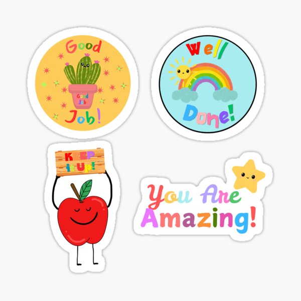 Item preview, "Fun and Encouraging Teacher Stickers for Students" designed and sold by DonziDivines.