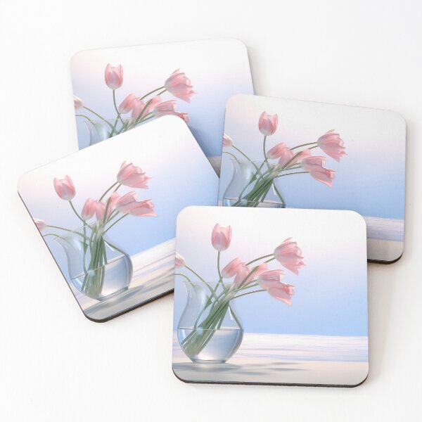 Item preview, Vase with pink flowers on table designed and sold by anytka.