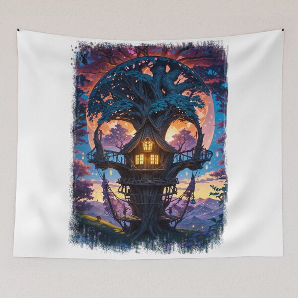 Item preview, SKULL HIDDEN LANDSCAPE TREEHOUSE VIOLET FOREST designed and sold by ogirdorgraphics.