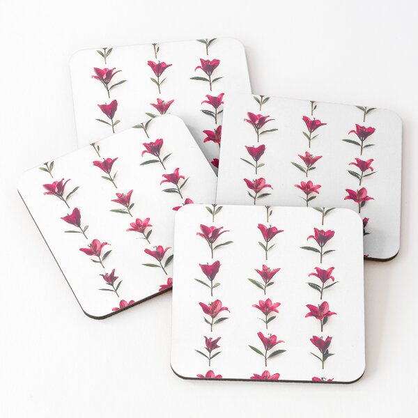 Item preview, A creative arrangement of red flowers laid out symmetrically on a white background for visual appeal designed and sold by anytka.