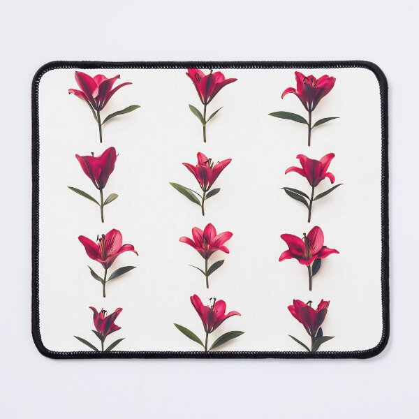 Item preview, A creative arrangement of red flowers laid out symmetrically on a white background for visual appeal designed and sold by anytka.